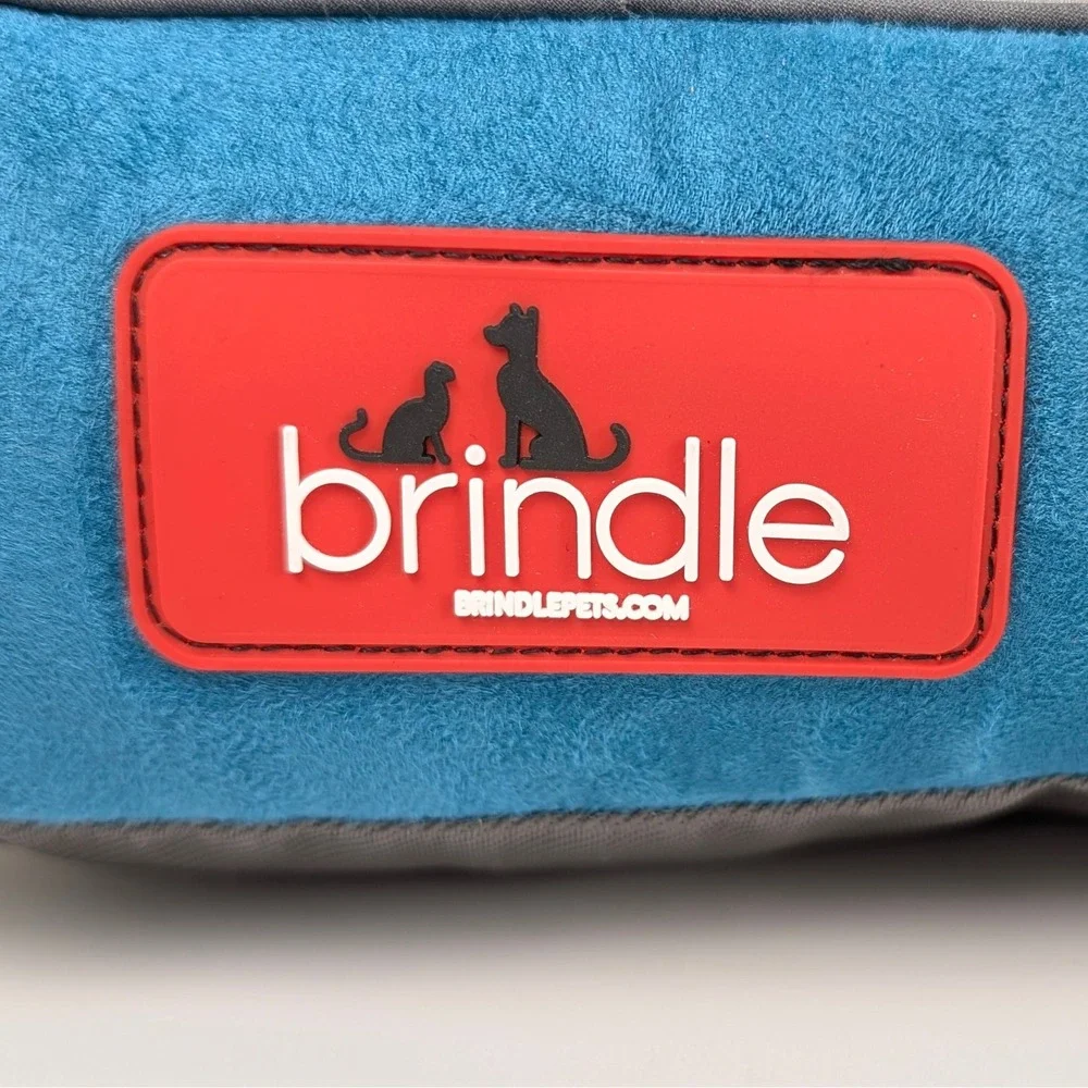 Brindle Shredded Memory Foam Pet Bed Blue Grey Orthopedic 17x11x3 Small Dog Cat